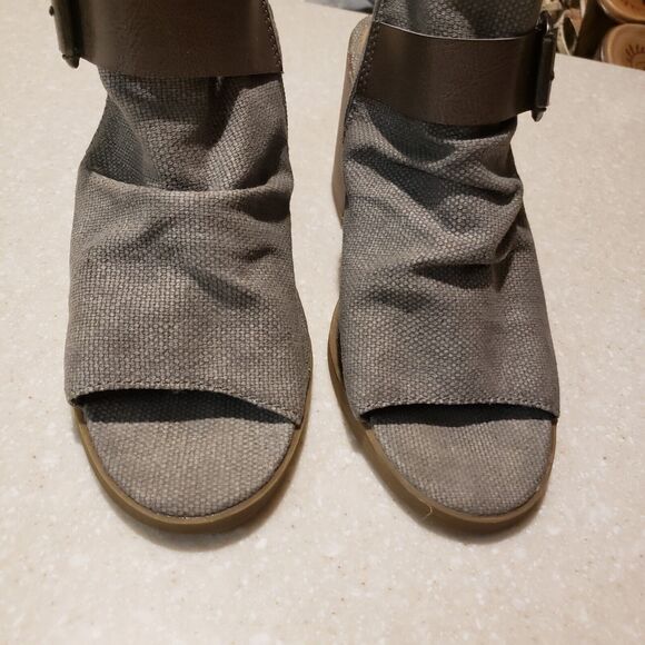 Blowfish Malibu Gladiator Sandal Gray Size 6 side zipper casual open toe shoes - Picture 3 of 7